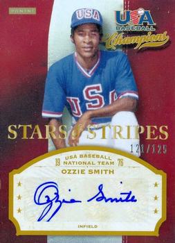 2013 Panini USA Baseball Champions - Stars and Stripes Signatures #OZZ Ozzie Smith Front
