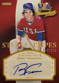 2013 Panini USA Baseball Champions - Stars and Stripes Signatures #TER Terry Francona Front