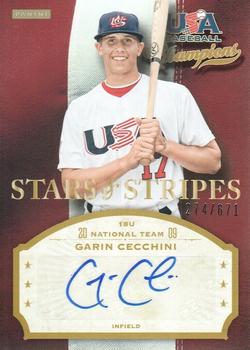 2013 Panini USA Baseball Champions - Stars and Stripes Signatures #GCC Garin Cecchini Front
