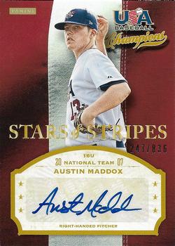 2013 Panini USA Baseball Champions - Stars and Stripes Signatures #MDX Austin Maddox Front