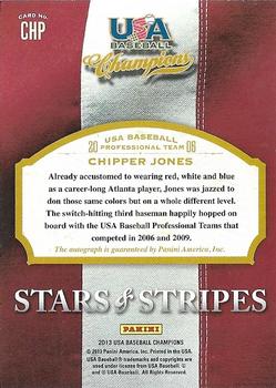 2013 Panini USA Baseball Champions - Stars and Stripes Signatures #CHP Chipper Jones Back