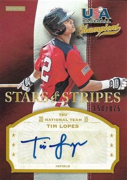 2013 Panini USA Baseball Champions - Stars and Stripes Signatures #LOP Tim Lopes Front