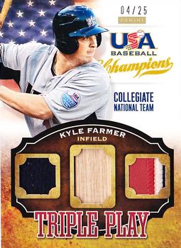 2013 Panini USA Baseball Champions - Triple Play Materials #4 Kyle Farmer Front