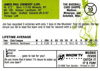 1988 Madison Muskies  #10 Jim Chenevey Back