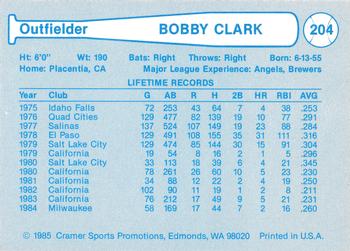 1985 Cramer Vancouver Canadians #204 Bobby Clark Back