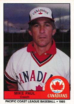 1985 Cramer Vancouver Canadians #208 Mike Paul Front