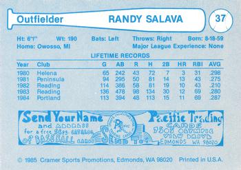 1985 Cramer Portland Beavers #37 Randy Salava Back