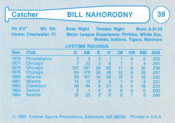 1985 Cramer Portland Beavers #39 Bill Nahorodny Back