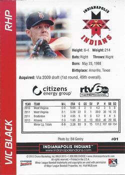 2013 Choice Indianapolis Indians #1 Victor Black Back