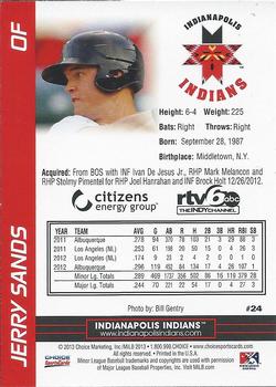 2013 Choice Indianapolis Indians #24 Jerry Sands Back