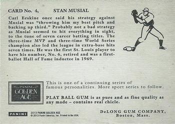 2013 Panini Golden Age - Delong Gum #4 Stan Musial Back