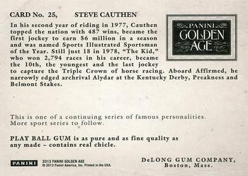 2013 Panini Golden Age - Delong Gum #25 Steve Cauthen Back