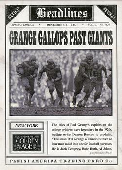 2013 Panini Golden Age - Headlines #2 Grange Gallops Past Giants Front