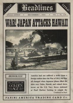 2013 Panini Golden Age - Headlines #9 War! Japan Attacks Hawaii Front