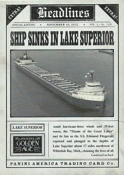 2013 Panini Golden Age - Headlines #10 Ship Sinks in Lake Superior Front