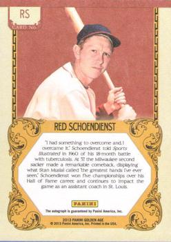 2013 Panini Golden Age - Historic Signatures #RS Red Schoendienst Back