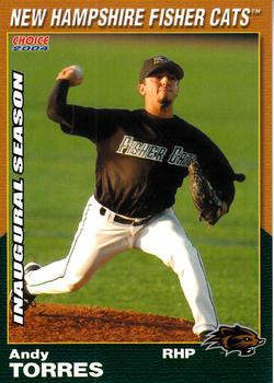 2004 Choice New Hampshire Fisher Cats #03 Andy Torres Front