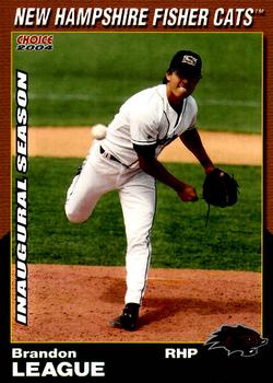2004 Choice New Hampshire Fisher Cats #04 Brandon League Front