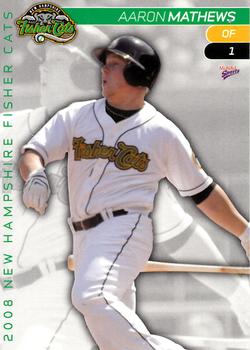 2008 MultiAd New Hampshire Fisher Cats #17 Aaron Mathews Front