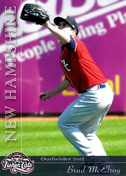 2012 Grandstand New Hampshire Fisher Cats #16 Brad McElroy Front