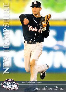 2012 Grandstand New Hampshire Fisher Cats #17 Jonathan Diaz Front