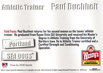 2011 Grandstand Portland Sea Dogs #NNO Paul Buchheit Back