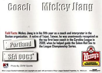 2011 Grandstand Portland Sea Dogs #NNO Mickey Jiang Back
