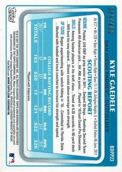 2011 Bowman Draft Picks & Prospects - Prospects Blue #BDPP23 Kyle Gaedele Back