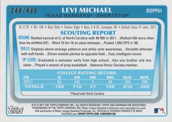 2011 Bowman Draft Picks & Prospects - Prospects Blue #BDPP61 Levi Michael Back