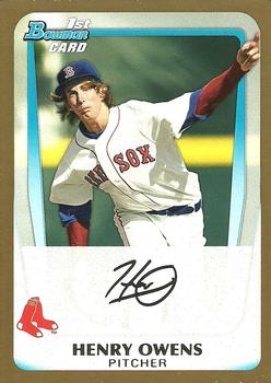 2011 Bowman Draft Picks & Prospects - Prospects Gold #BDPP67 Henry Owens Front