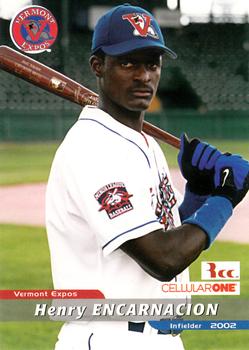 2002 Grandstand Vermont Expos #NNO Henry Encarnacion Front