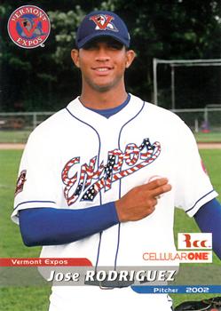 2002 Grandstand Vermont Expos #NNO Jose Rodriguez Front