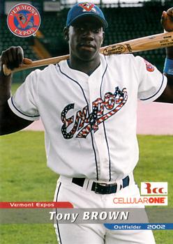 2002 Grandstand Vermont Expos #NNO Tony Brown Front