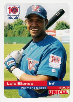 2003 Grandstand Vermont Expos #NNO Luis Blanco Front