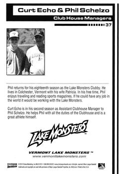 2012 Choice Vermont Lake Monsters #37 Curt Echo / Phil Schelzo Back