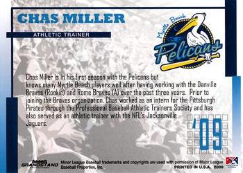 2009 Grandstand Myrtle Beach Pelicans #NNO Chas Miller Back