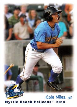 2010 Grandstand Myrtle Beach Pelicans #NNO Cole Miles Front