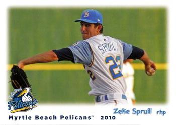 2010 Grandstand Myrtle Beach Pelicans #NNO Zeke Spruill Front