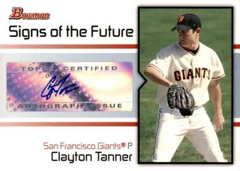 2008 Bowman - Signs of the Future #SOF-CT Clayton Tanner Front