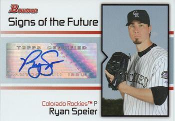 2008 Bowman - Signs of the Future #SOF-RS Ryan Speier Front
