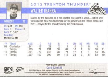 2012 MultiAd Verizon Trenton Thunder #23 Walter Ibarra Back