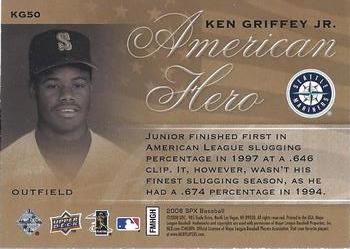 2008 SPx - Ken Griffey Jr. American Hero #KG50 Ken Griffey Jr. Back