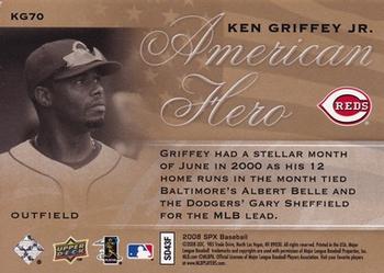 2008 SPx - Ken Griffey Jr. American Hero #KG70 Ken Griffey Jr. Back