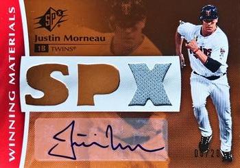 2008 SPx - Winning Materials Autographs #WM-MO Justin Morneau Front