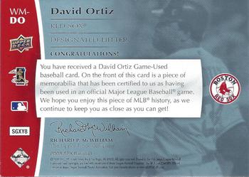2008 SPx - Winning Materials Baseball 99 #WM-DO David Ortiz Back