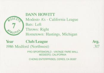 1987 Chong Modesto A's #7 Dann Howitt Back