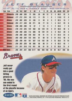 1996 Fleer Atlanta Braves #2 Jeff Blauser Back
