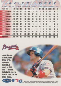 1996 Fleer Atlanta Braves #10 Javier Lopez Back