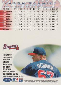 1996 Fleer Atlanta Braves #15 Jason Schmidt Back