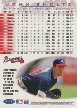 1996 Fleer Atlanta Braves #16 John Smoltz Back